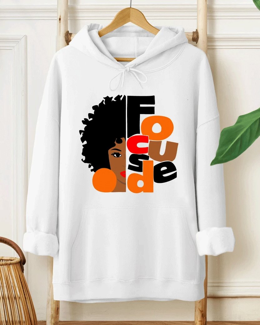 Focused Black Girl Melanin Long Sleeve Long Sleeve Hoodie