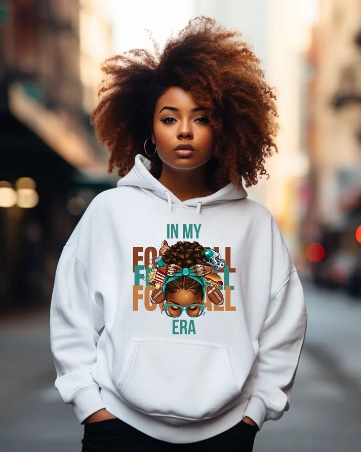 Black Woman Football Era Hoodie