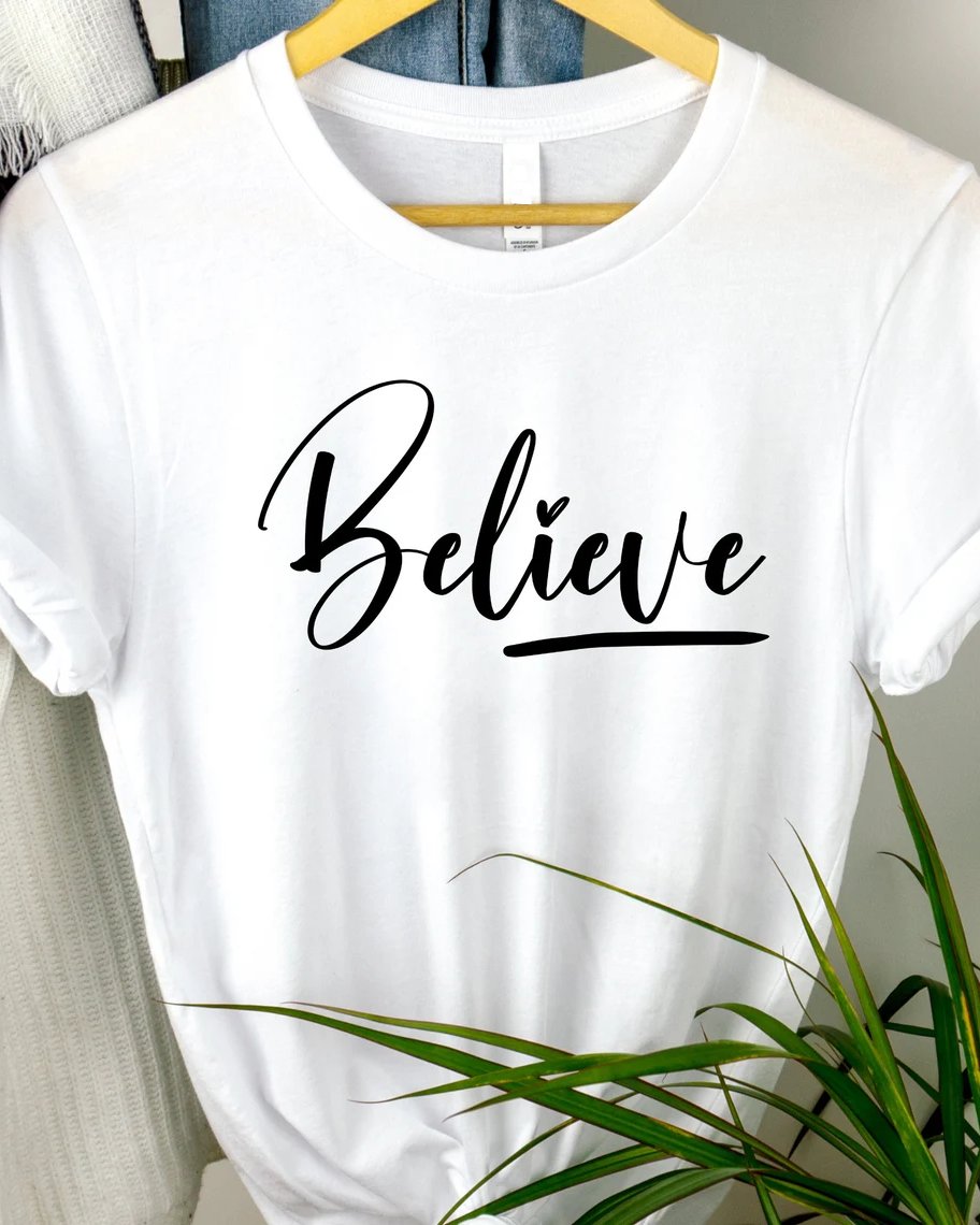 Believe Crew Neck Unisex Short Sleeve Tshirt