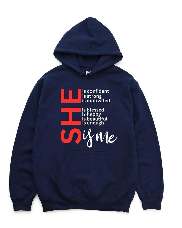 (Red)She Is Me Long Sleeves Hoodie