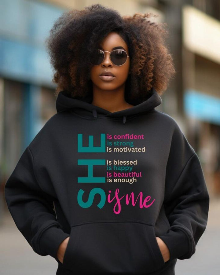 (Green Rose)She Is Me Long Sleeves Hoodie