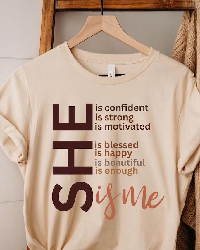 (Brown)She Is Me Short Sleeve T Shirt