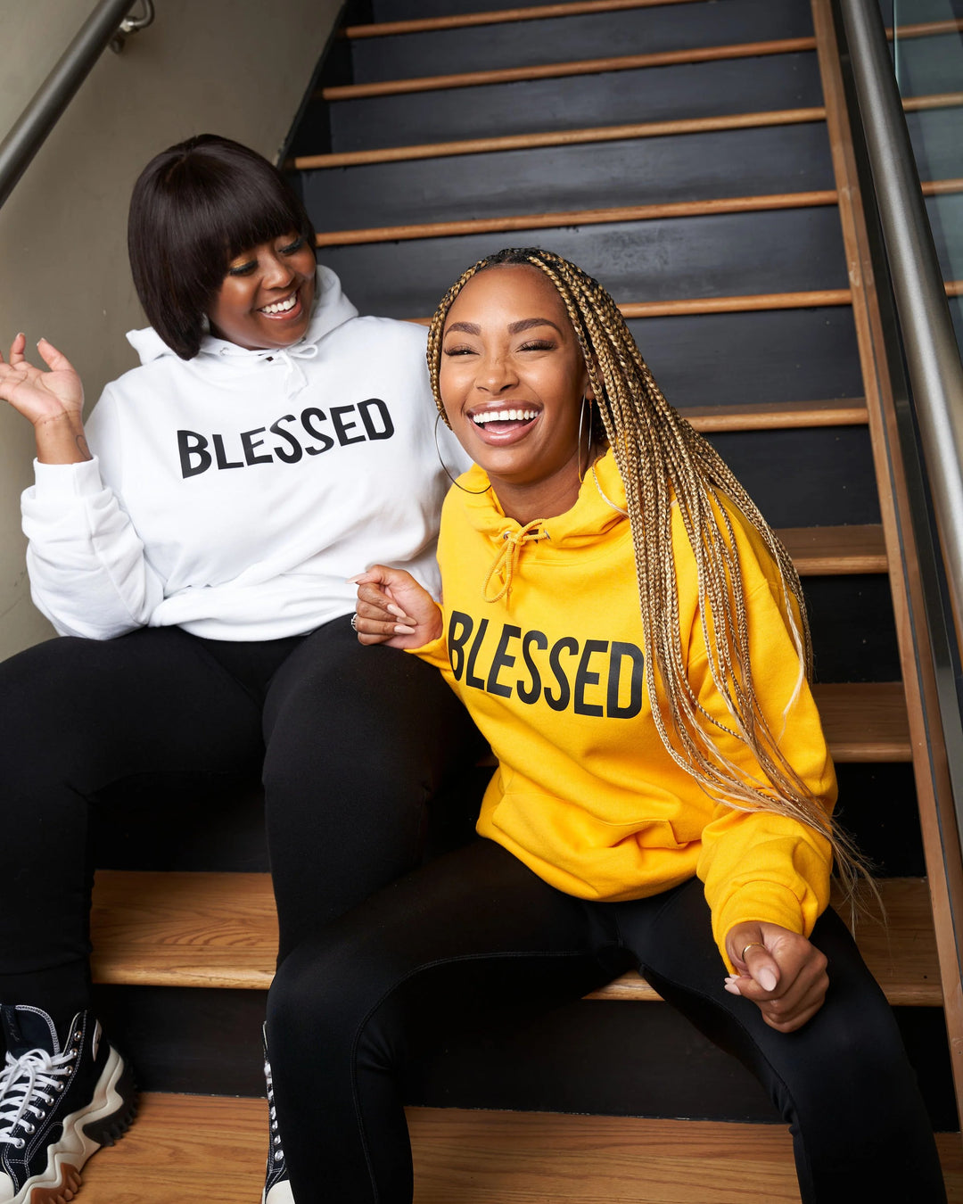 Yellow Blessed Long Sleeves Hoodie