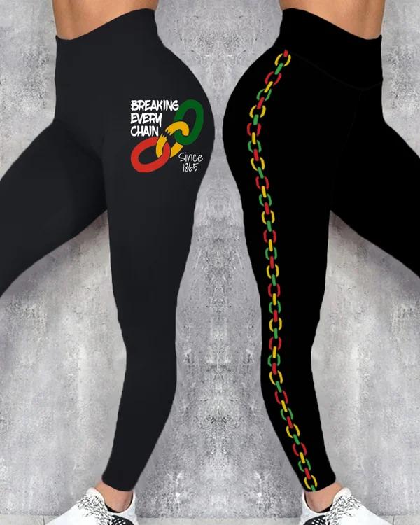 Women's Breaking Every Chain Since 1865 Print Leggings