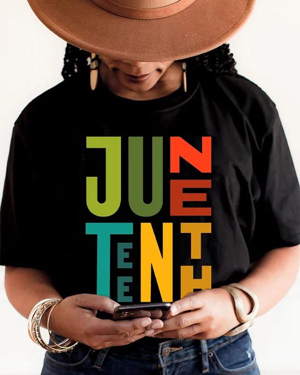 Fun Letters Juneteenth Short Sleeve Tshirt