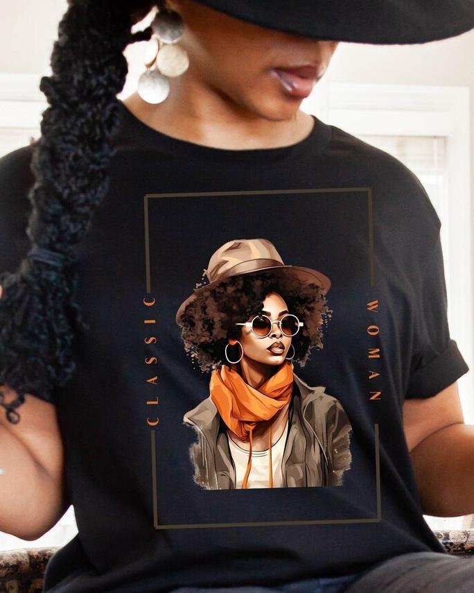 Afro Cow Girl Woman Short Sleeve T-shirt