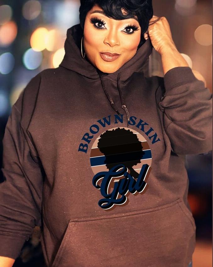 Brown Skin Girl Long Sleeves Hoodie