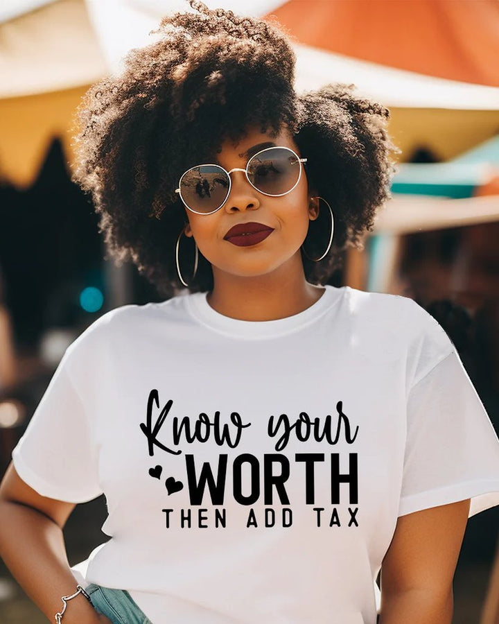 Know Your Worth Woman Short Sleeve T-shirt