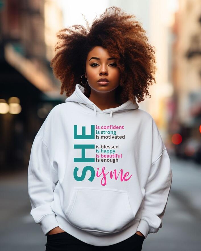 (Green Rose)She Is Me Long Sleeves Hoodie