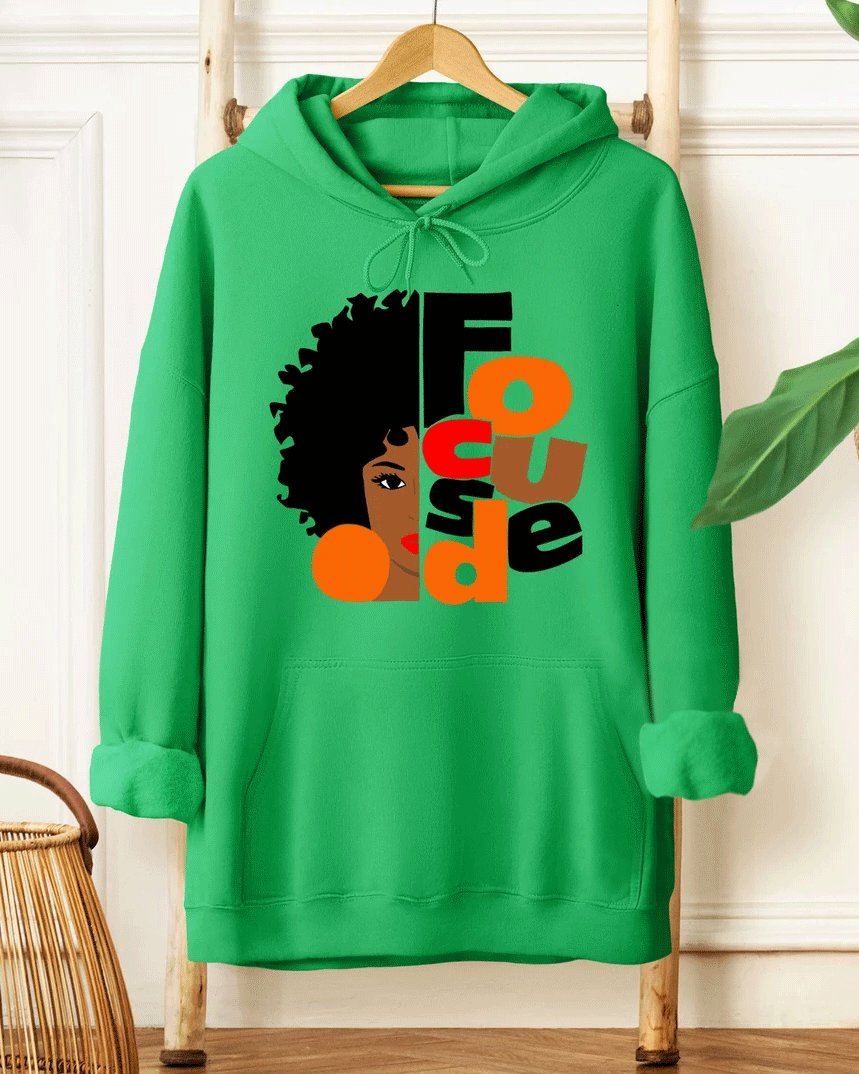 Focused Black Girl Melanin Long Sleeve Long Sleeve Hoodie