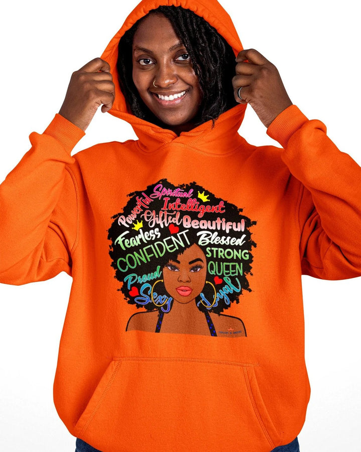 Shoulder length Afro Woman Long-sleeved Hoodie