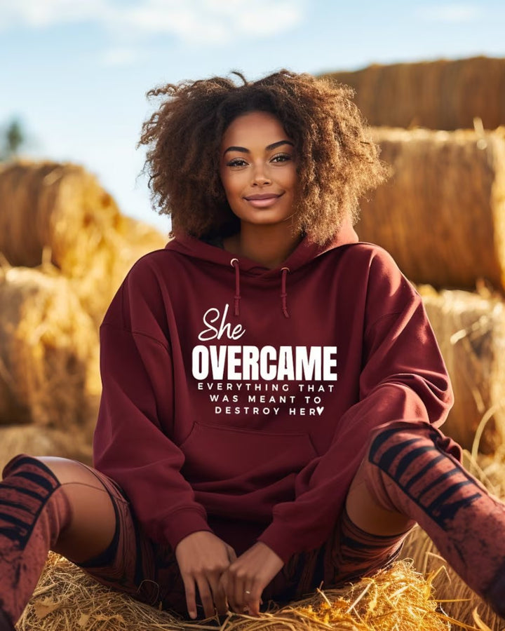 She Overcame Everything Long Sleeve Hoodie