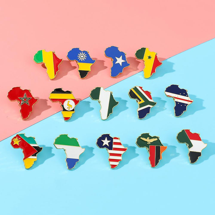 Africa Map Nigeria Flag Pin