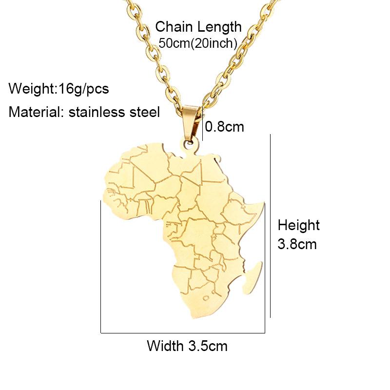 Gold Africa Map Necklace