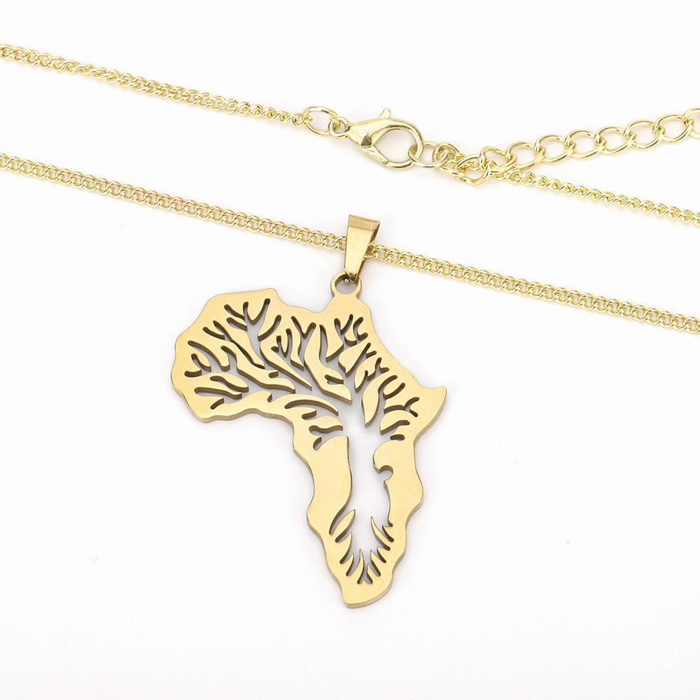 Africa Map Tree of Life Pendant Necklace