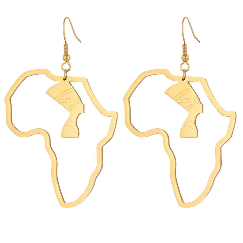 Trendy Ladies Africa Map Earrings