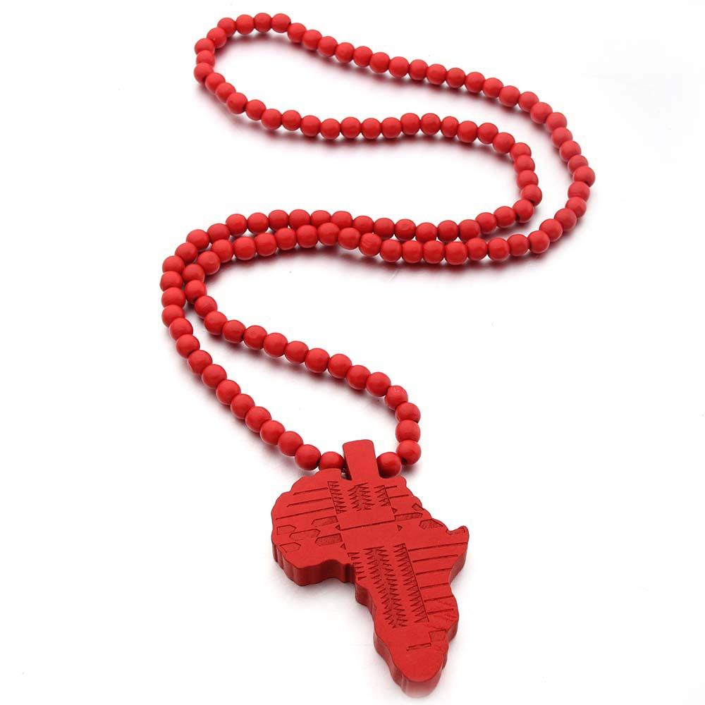 map of africa wooden necklace