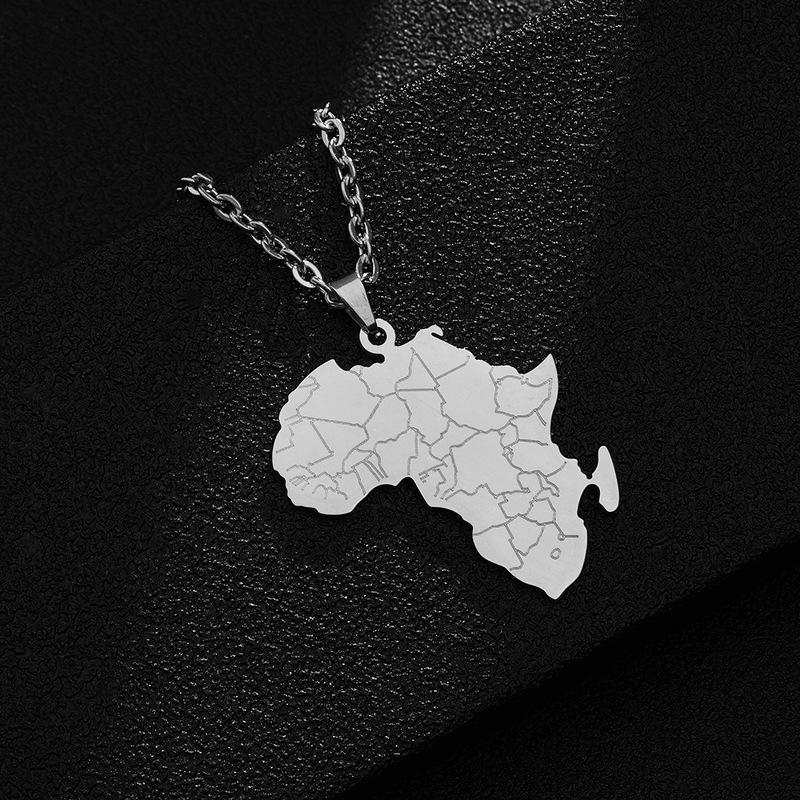 Gold Africa Map Necklace