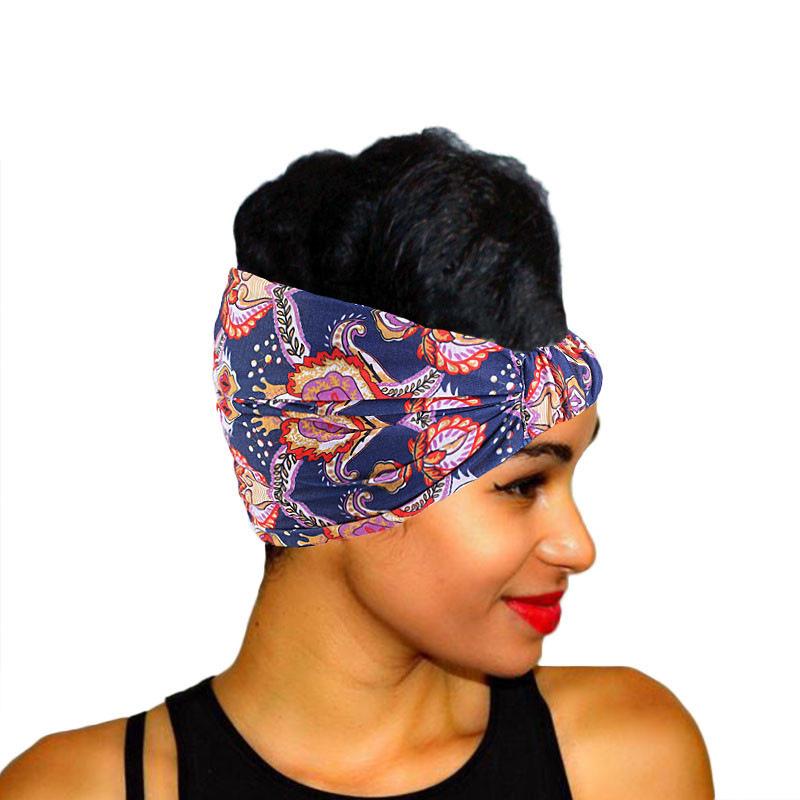 African printed wide edge head with bundle hair band ladies sports headscarf