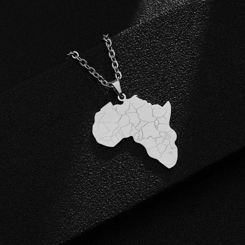 Gold Africa Map Necklace