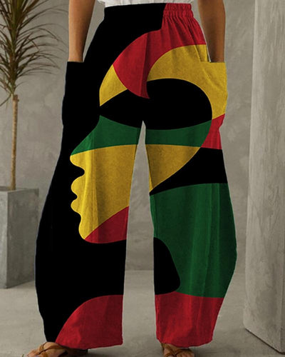Black Pride Colorblock Art Wide Leg Pants