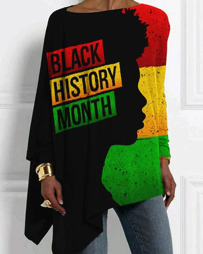 Black History Month Afro Women Colorblock T Shirt