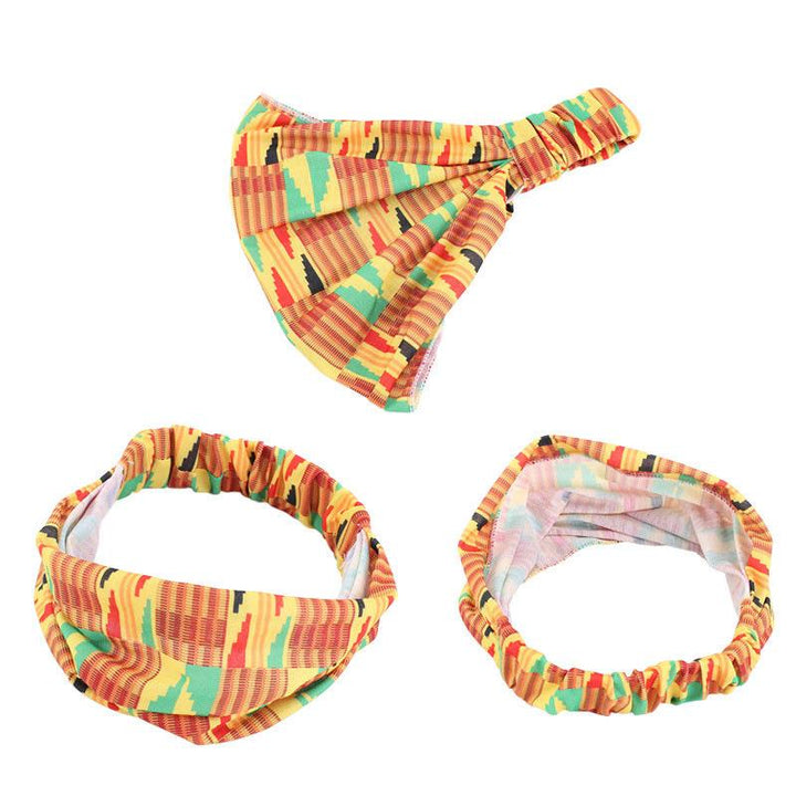 African printed wide edge head with bundle hair band ladies sports headscarf