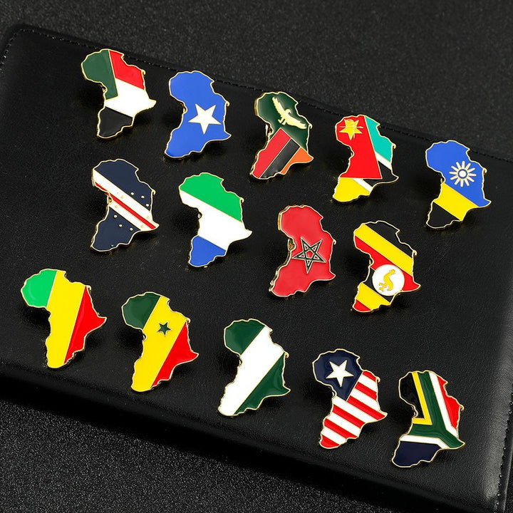 Africa Map Nigeria Flag Pin