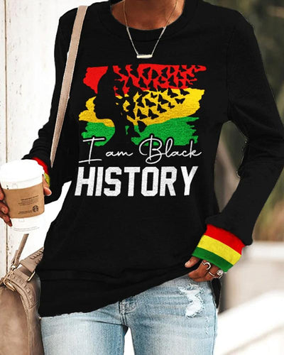 I Am Black History Rasta Afro Woman Sweatshirt