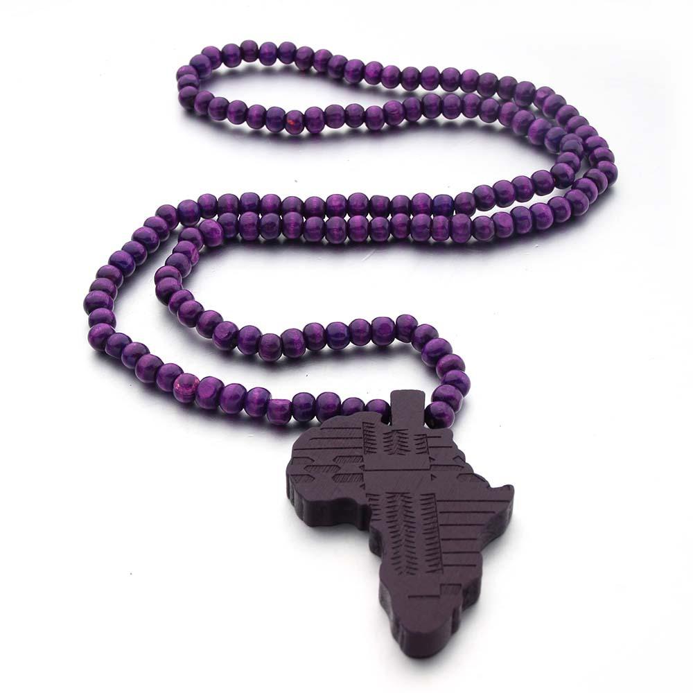 map of africa wooden necklace