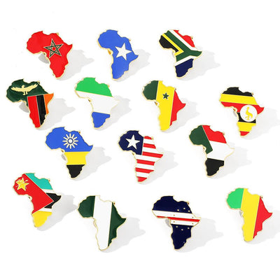 Africa Map Nigeria Flag Pin