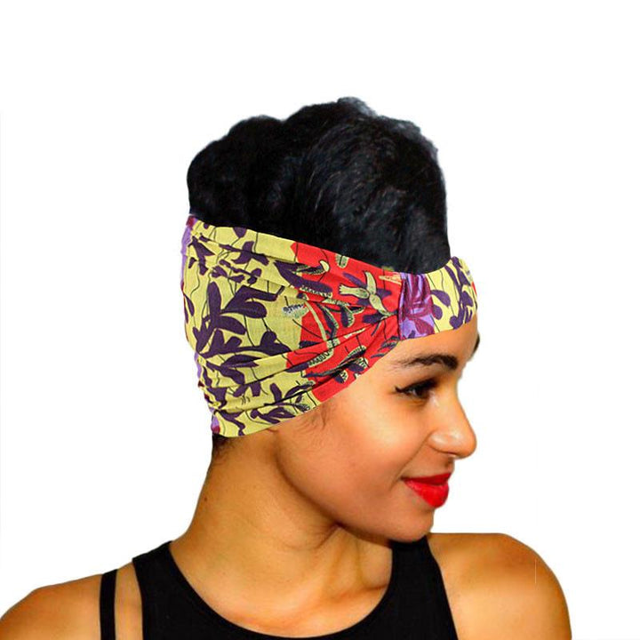 African printed wide edge head with bundle hair band ladies sports headscarf