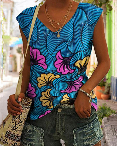 African fashion print women's tank top