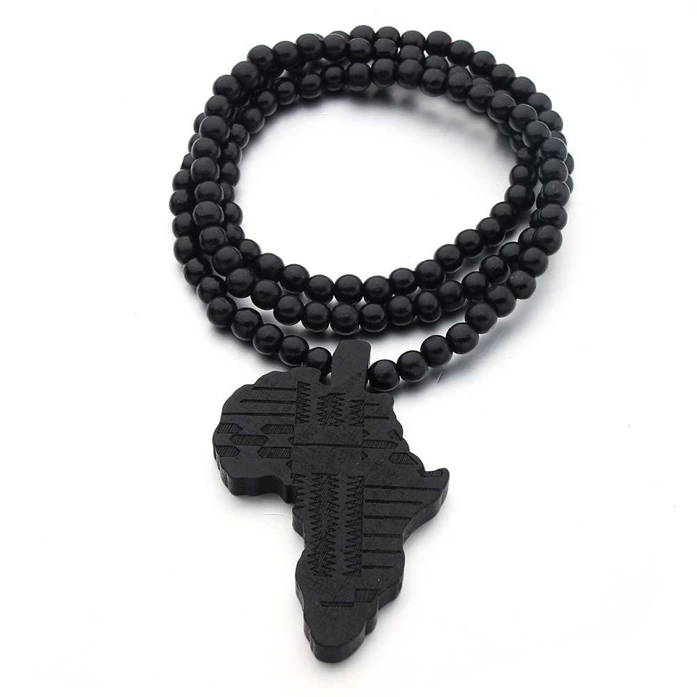 map of africa wooden necklace