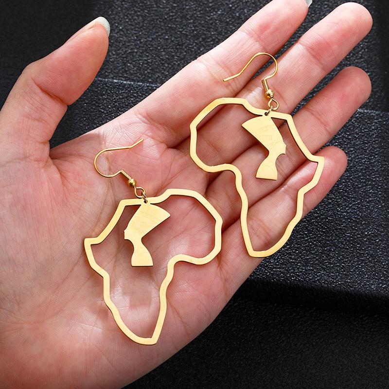 Trendy Ladies Africa Map Earrings