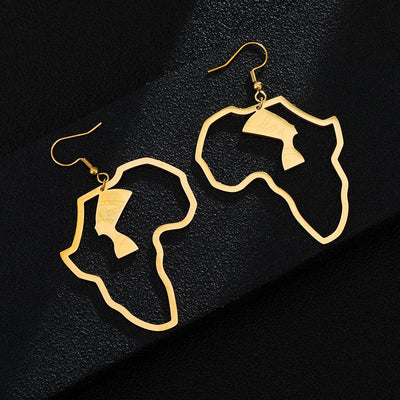 Trendy Ladies Africa Map Earrings