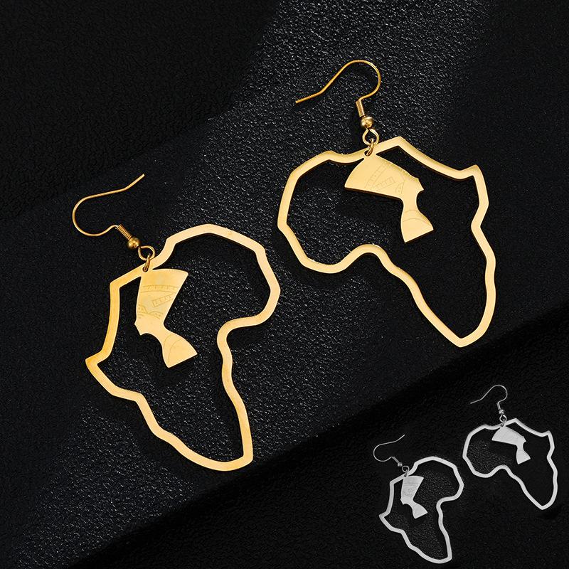 Trendy Ladies Africa Map Earrings