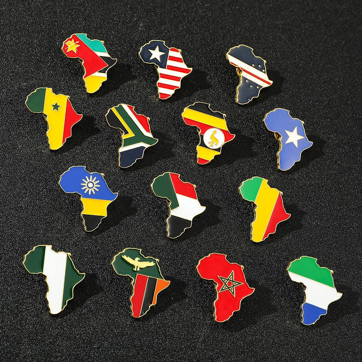 Africa Map Nigeria Flag Pin