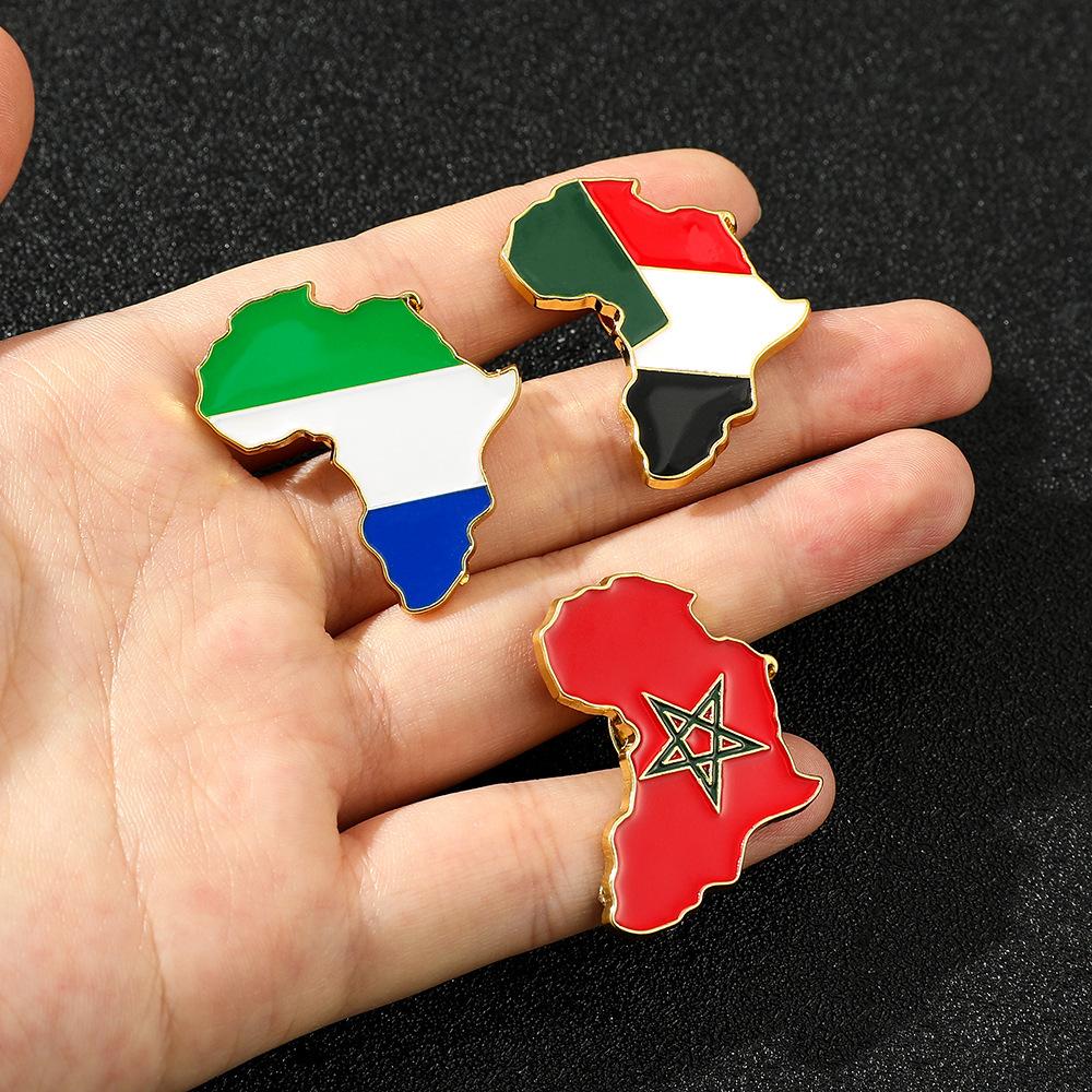 Africa Map Nigeria Flag Pin