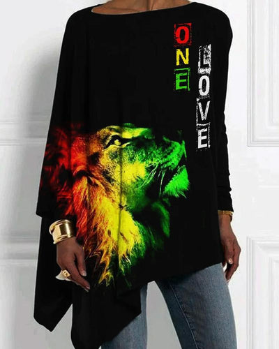 One Love Ratsa Lion Reggae Spirit T Shirt