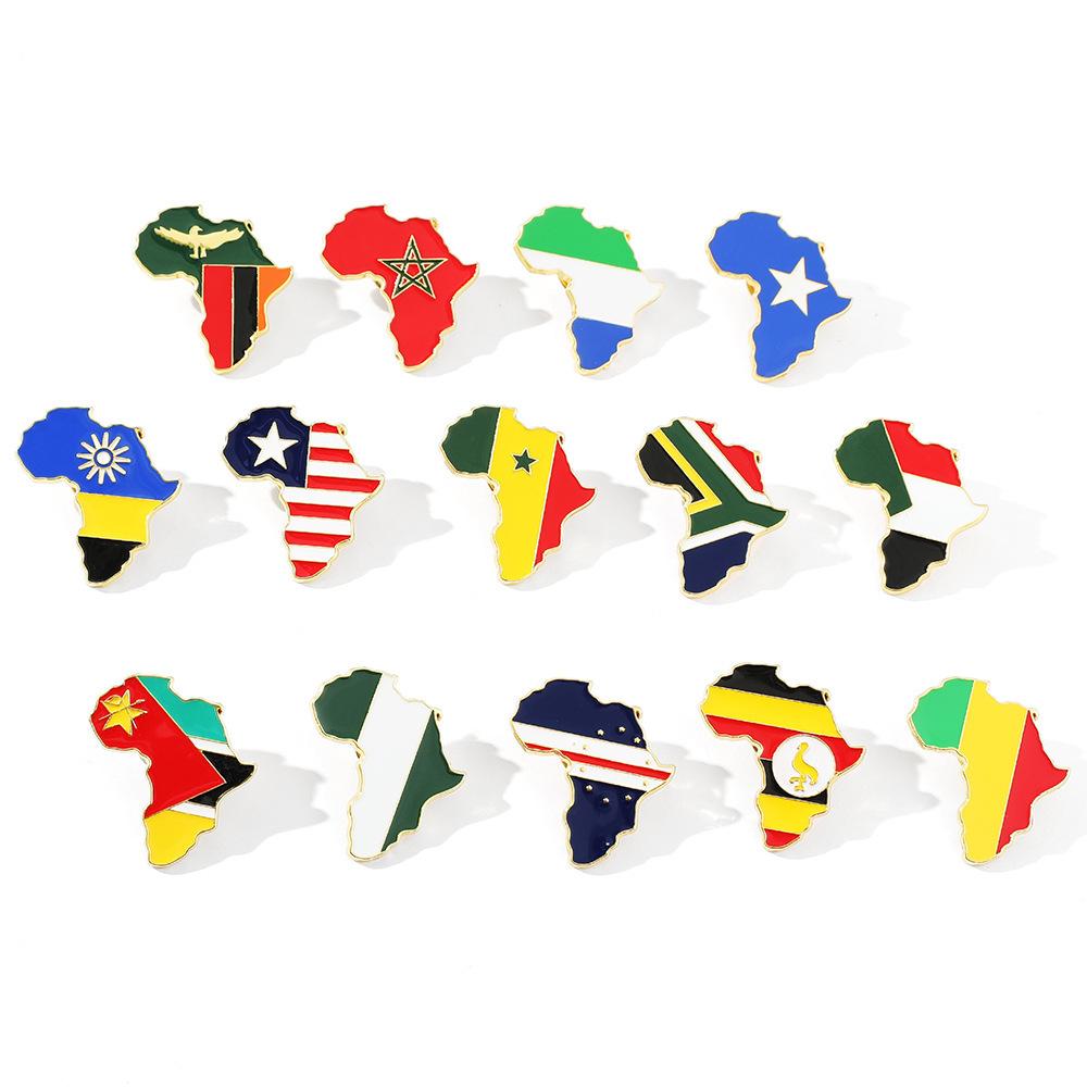 Africa Map Nigeria Flag Pin