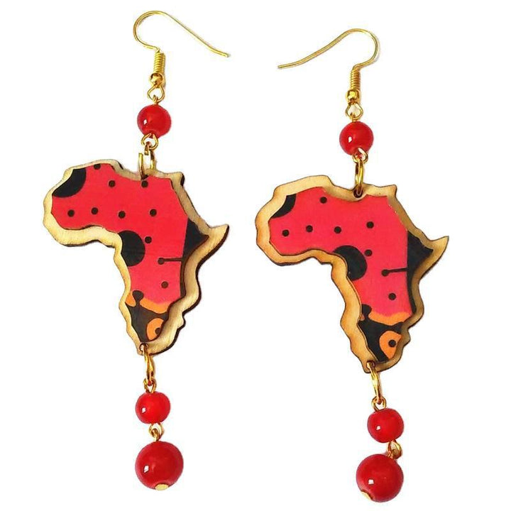 printed map earrings