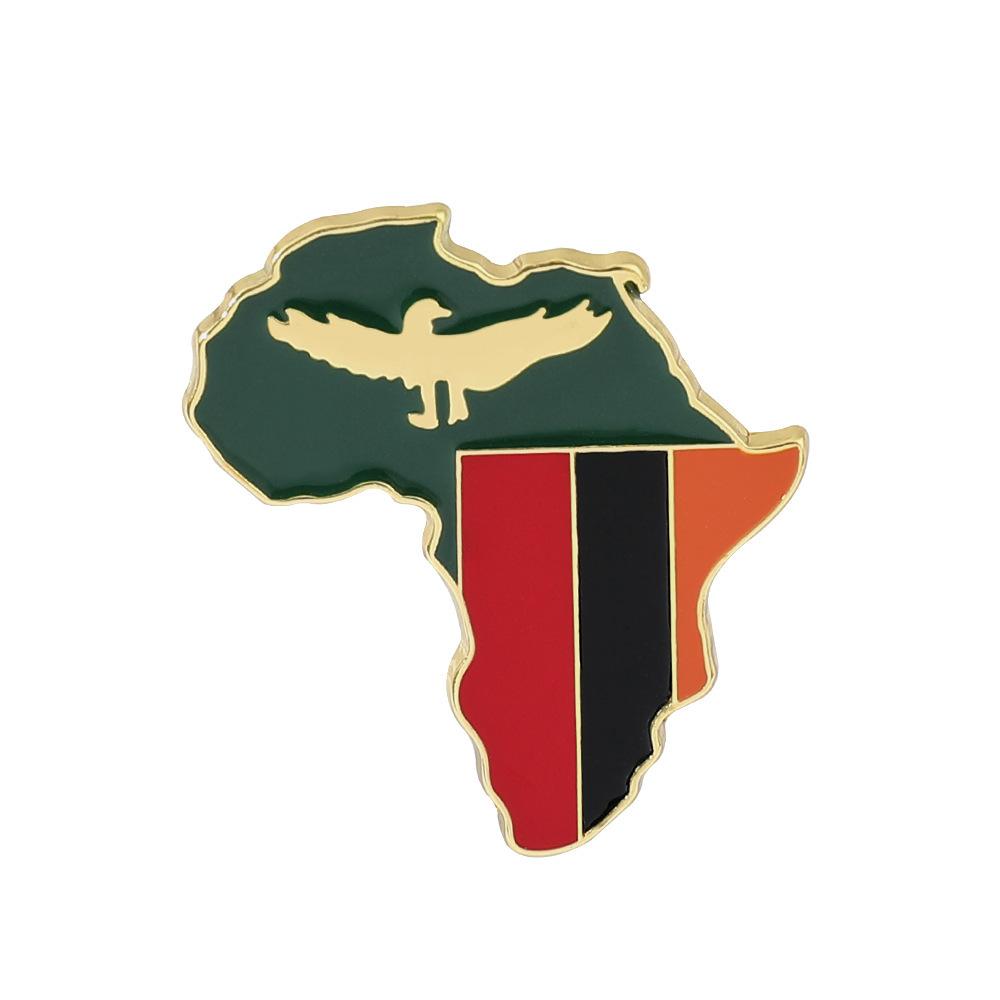 Africa Map Nigeria Flag Pin