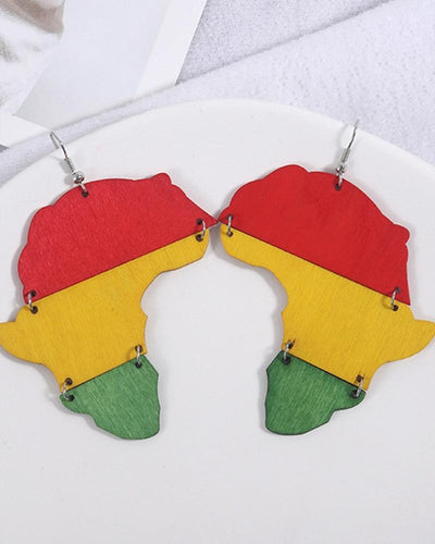 Trendy African Color Block Earrings