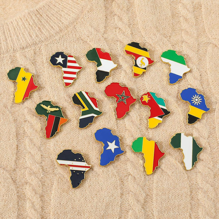 Africa Map Nigeria Flag Pin