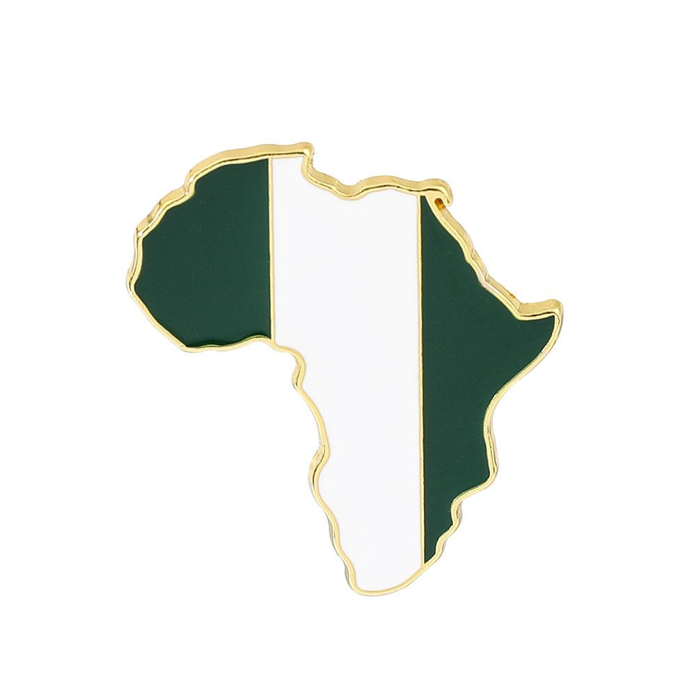 Africa Map Nigeria Flag Pin